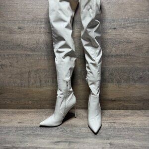 Steve Madden Victory Bone Thigh High Stiletto Heel Boots Women's Size 7